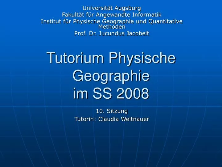 tutorium physische geographie im ss 2008