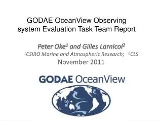GODAE OceanView Observing system Evaluation Task Team Report
