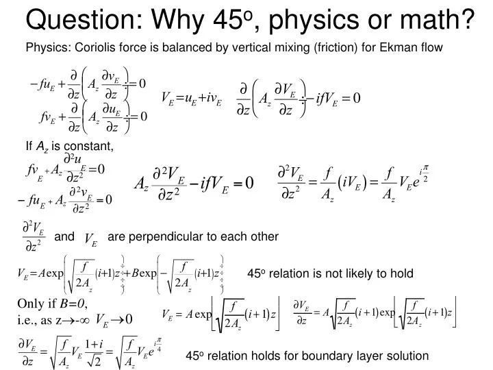 question why 45 o physics or math