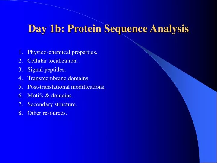 day 1b protein sequence analysis