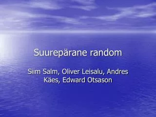 suurep rane random