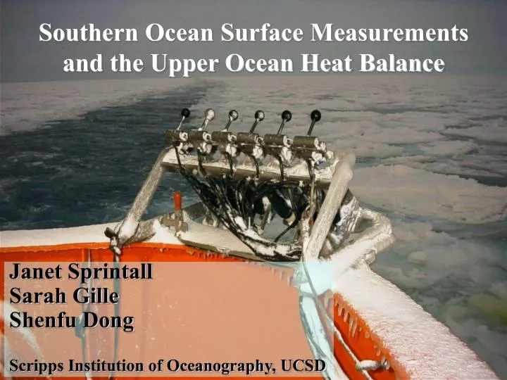 southern ocean surface measurements and the upper ocean heat balance