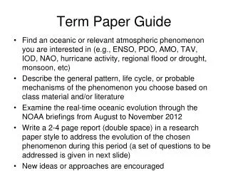 Term Paper Guide