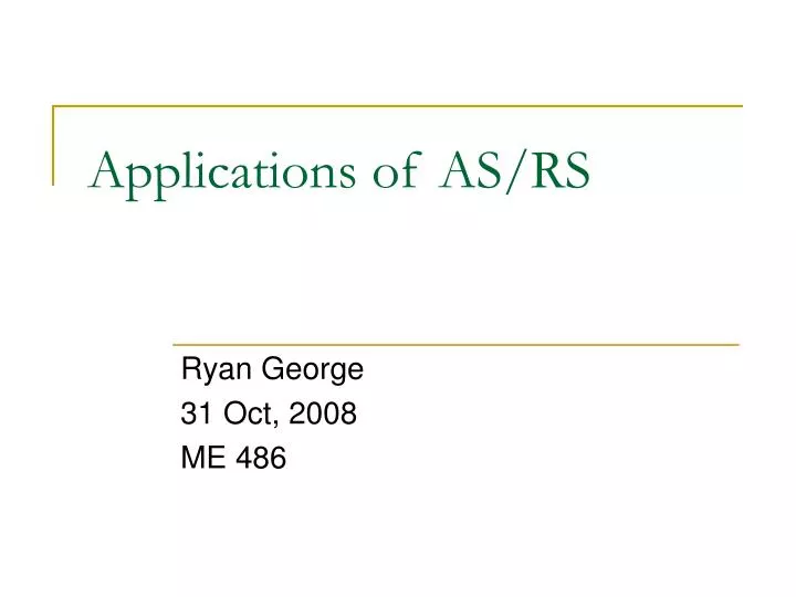 applications of as rs