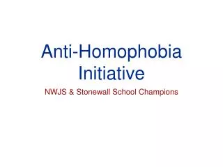 Anti-Homophobia Initiative