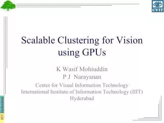 Scalable Clustering for Vision using GPUs