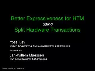 Better Expressiveness for HTM using Split Hardware Transactions