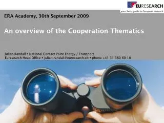 An overview of the Cooperation Thematics