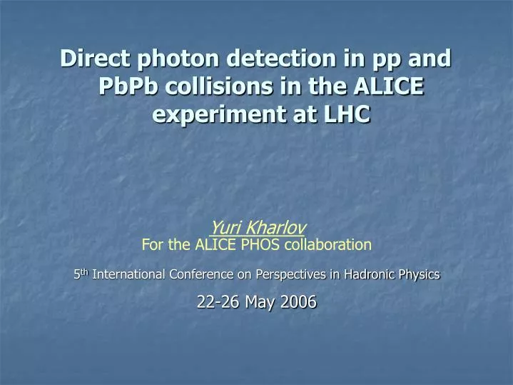 direct photon detection in pp and pbpb collisions in the alice experiment at lhc