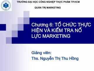 ch ng 6 t ch c th c hi n v ki m tra n l c marketing