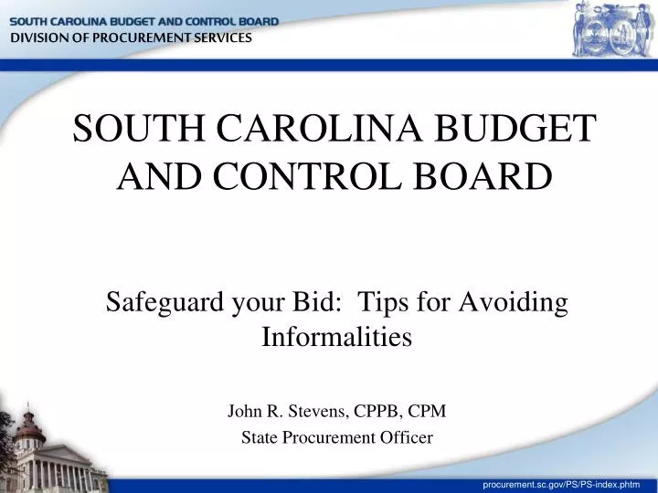 south carolina budget and control board