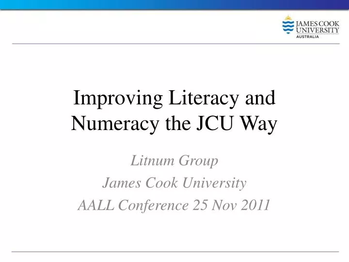 improving literacy and numeracy the jcu way