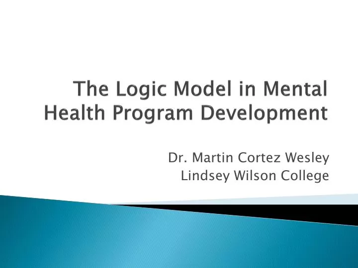 the logic model in mental health program development
