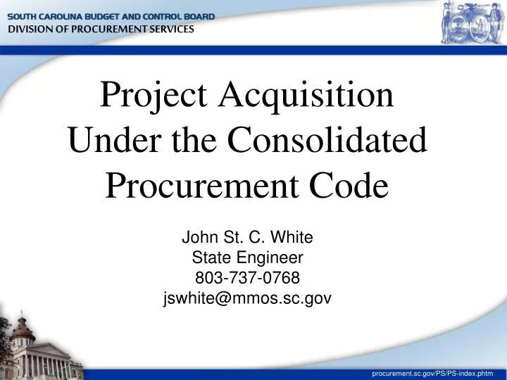 project acquisition under the consolidated procurement code