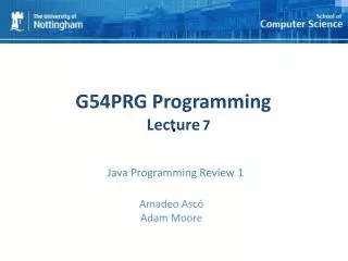 Java Programming Review 1