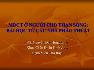 mdct ng i cho th n s ng b i h c t c c nh ph u thu t