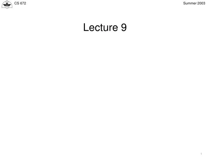 lecture 9