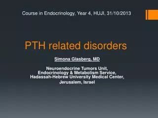 PTH related disorders