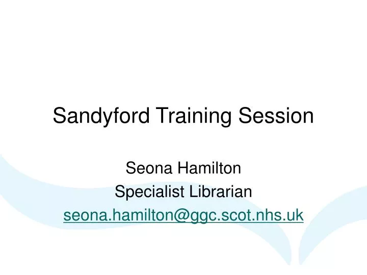 sandyford training session