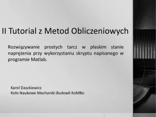 ii tutorial z metod obliczeniowych
