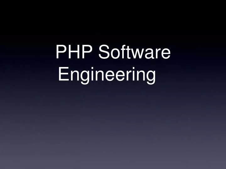 php software engineering