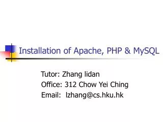 Installation of Apache, PHP &amp; MySQL