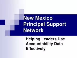 New Mexico Principal Support Network