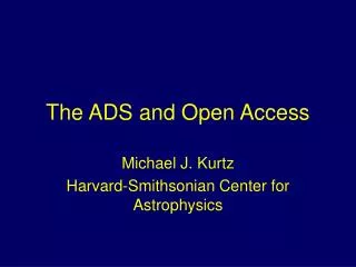 The ADS and Open Access