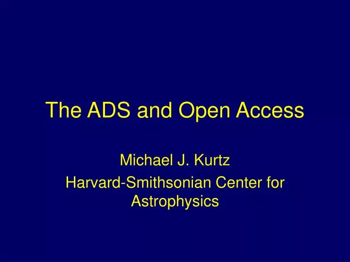 the ads and open access