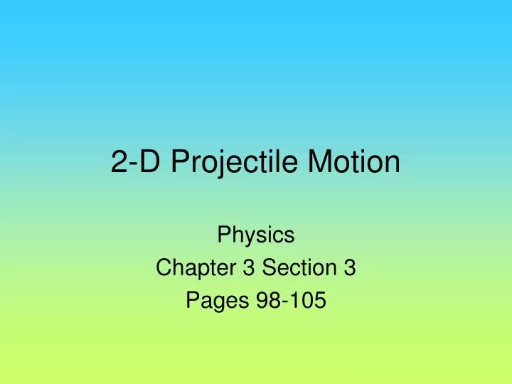 2 d projectile motion