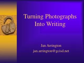 Turning Photographs Into Writing