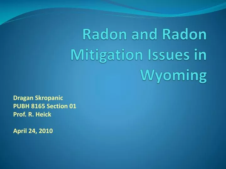 radon and radon mitigation issues in wyoming