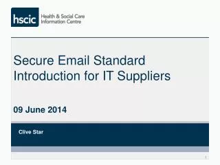 Secure Email Standard Introduction for IT Suppliers