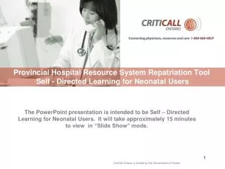 Overview of the Self - Learning Slide Deck