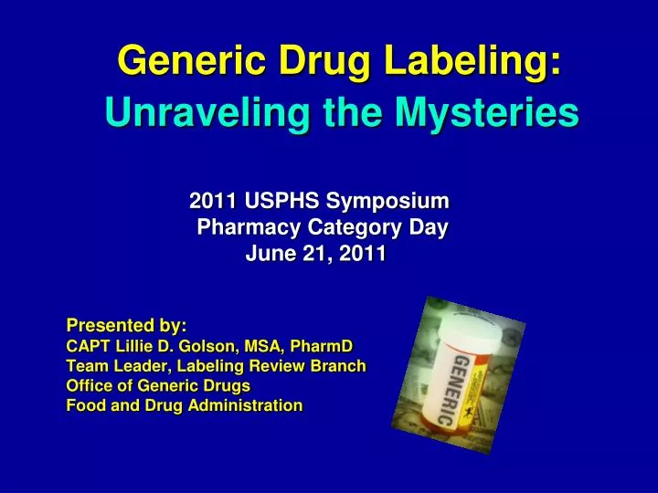 generic drug labeling