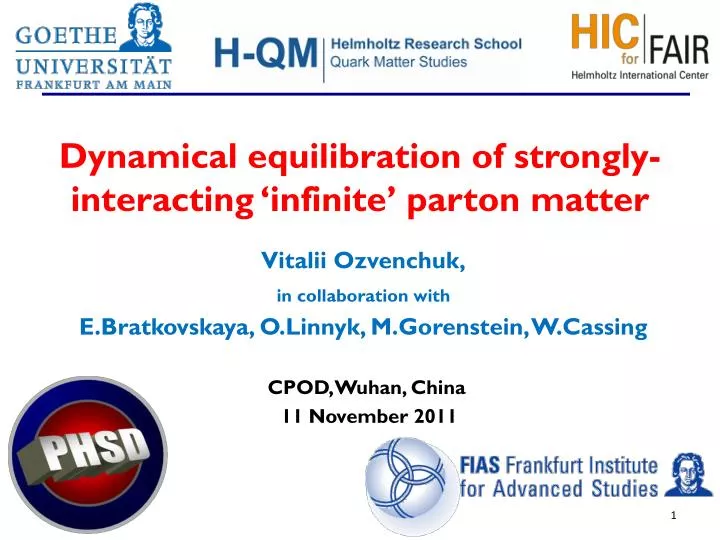 dynamical equilibration of strongly interacting infinite parton matter