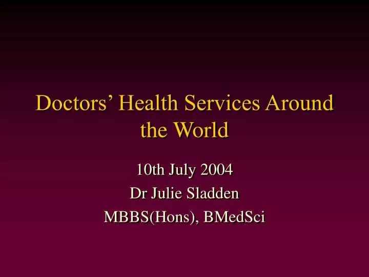 doctors health services around the world