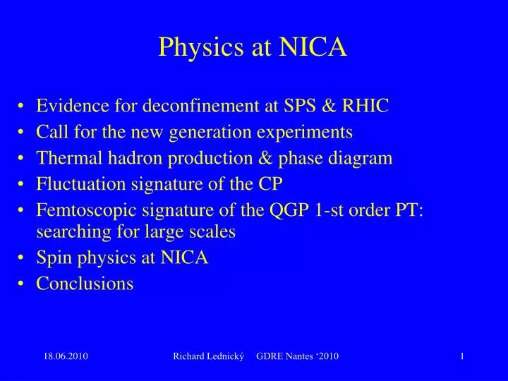 physics at nica