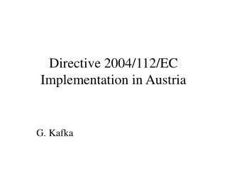 Directive 2004/112/EC Implementation in Austria