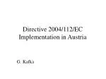 Directive 2004/112/EC Implementation in Austria - slide 1