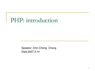 PHP: introduction