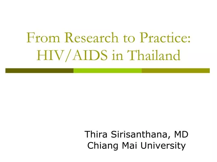 from research to practice hiv aids in thailand