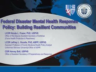 Federal Disaster Mental Health Response Policy: Building Resilient Communities