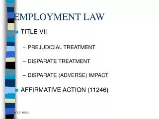 EMPLOYMENT LAW