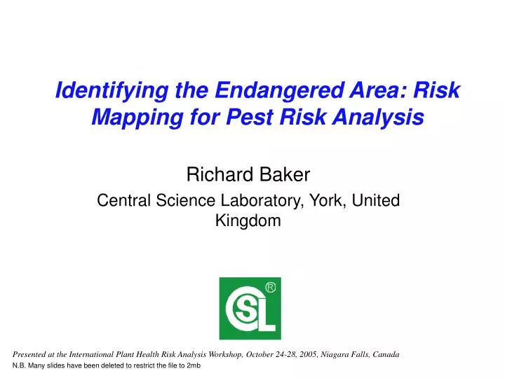 identifying the endangered area risk mapping for pest risk analysis