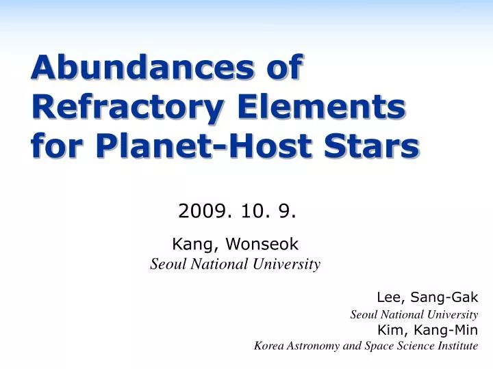 abundances of refractory elements for planet host stars