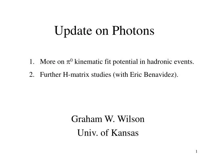 update on photons