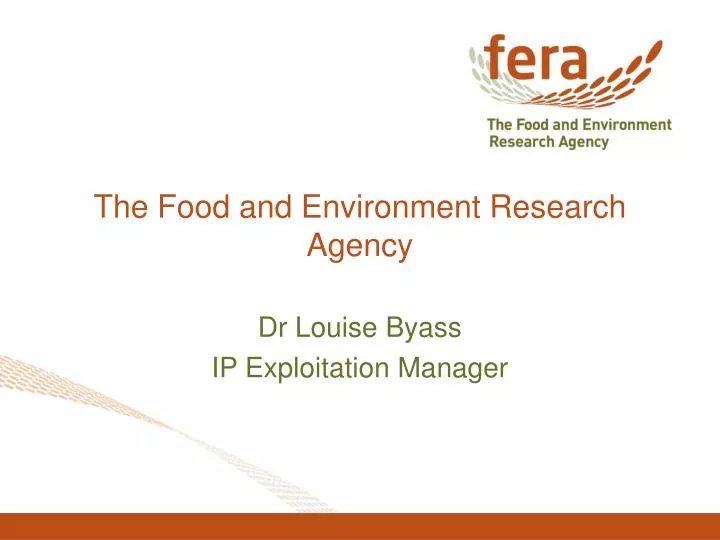 the food and environment research agency