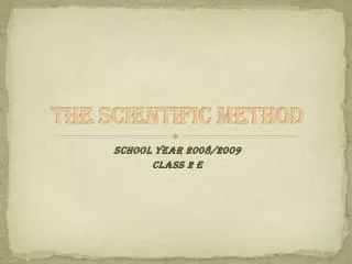 the scientific method
