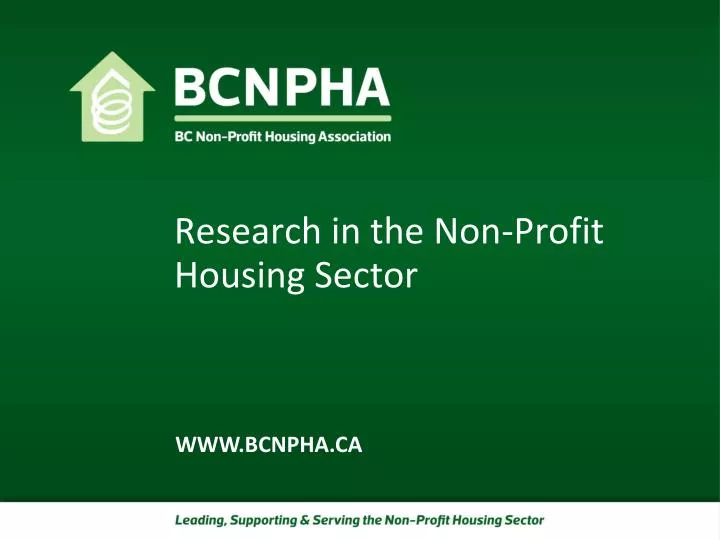 research in the non profit housing sector